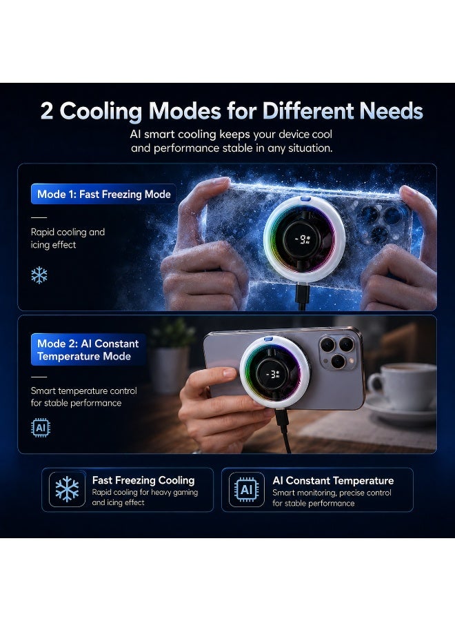 Memo CX17 Magnetic Smartphone Cooler, 15W Fast Cooling Semiconductor Radiator Fa
