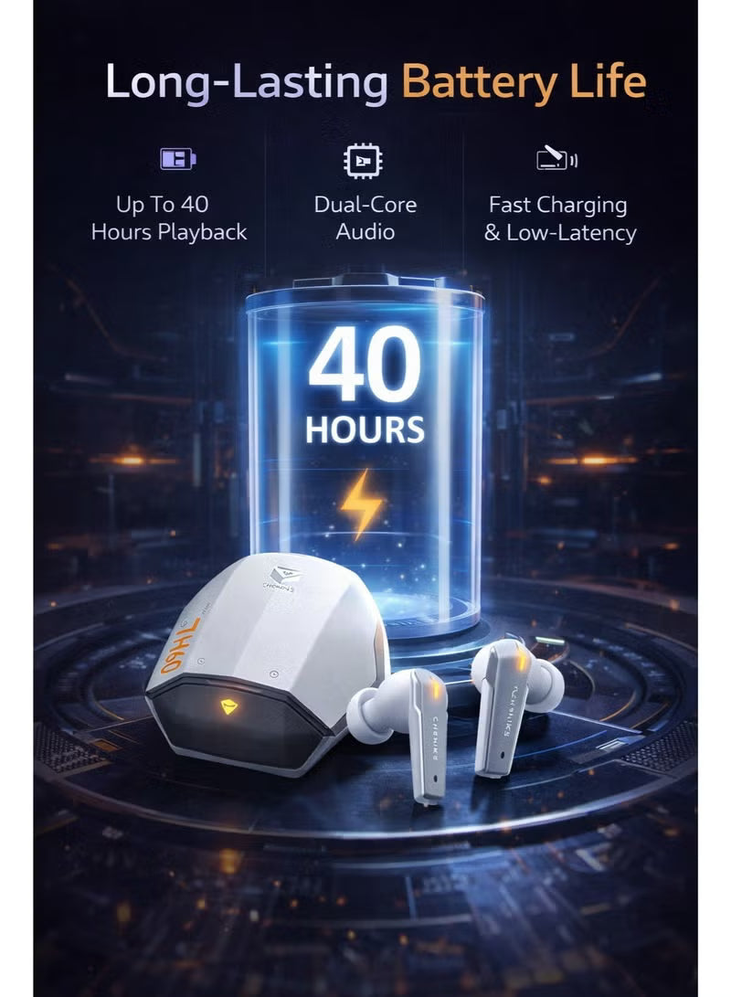 Machenike TH60 Gaming Earbuds TWS Earphones Bluetooth 5.4 – Ultra Low Latency No Delay Wireless Gaming AirPods, Dual Sound Modes (Gaming & Music), ENC Microphone, Immersive Stereo Sound, IPX5 Water Resistant, Long Battery Life with Charging Case, USB-C Fa