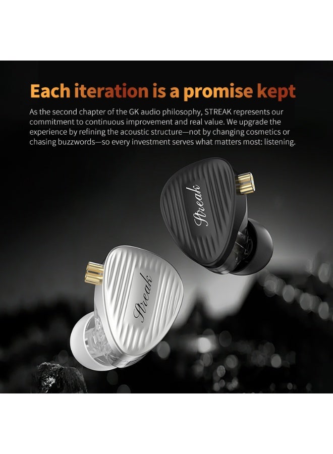 GK Streak KUN IEM Type-C Hybrid Dual-Driver Earphones with Microphone, Dynamic a