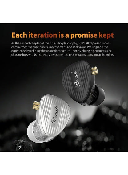 GK Streak KUN IEM Type-C Hybrid Dual-Driver Earphones with Microphone, Dynamic a