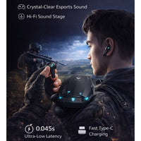 Machenike TH60 Gaming Earbuds TWS – Bluetooth 5.4, Ultra Low Latency Wireless Gaming AirPods, Dual Sound Modes (Gaming & Music), ENC Mic, IPX5 Water Resistant, Long Battery with Charging Case, USB-C Fast Charging – RedMagic, iPhone, iPad, Android, Samsung