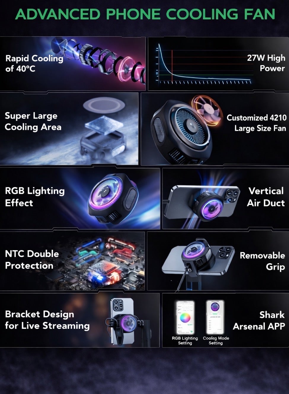 Phone cooler 4 Pro Magcooler – 27W High-Performance Magnetic Phone & iPad Cooler