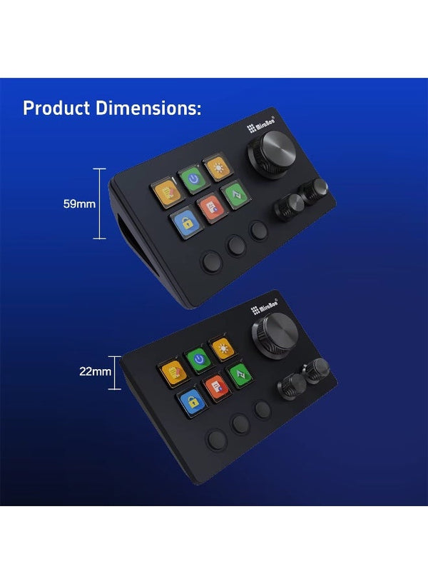 MiraBox N3 Stream Controller Deck V3, 6 Customizable LCD Keys, 3 Rotary Dials, 3 Tactile Buttons, Programmable Macro Control Pad for Live Streaming, Gaming, Audio Mixing, Content Creation, OBS, Twitch, YouTube, Windows & Mac