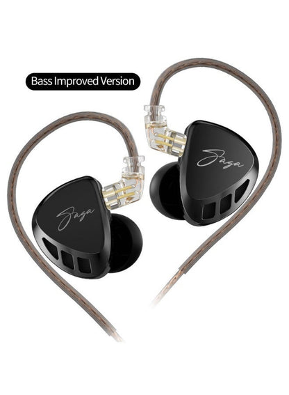 KZ Saga IEM Bass Improved Version, Wired 3.5mm HiFi In-Ear Monitor Earphones wit