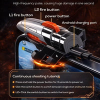 MEMO AK06 Automatic Laser Gaming Mobile Triggers, Super Fast Shooting, 25mAh long-lasting battery,High-Frequency Burst Mode, Alloy Buttons, iPhone/Android Compatible, PUBG Battlefield Accessory