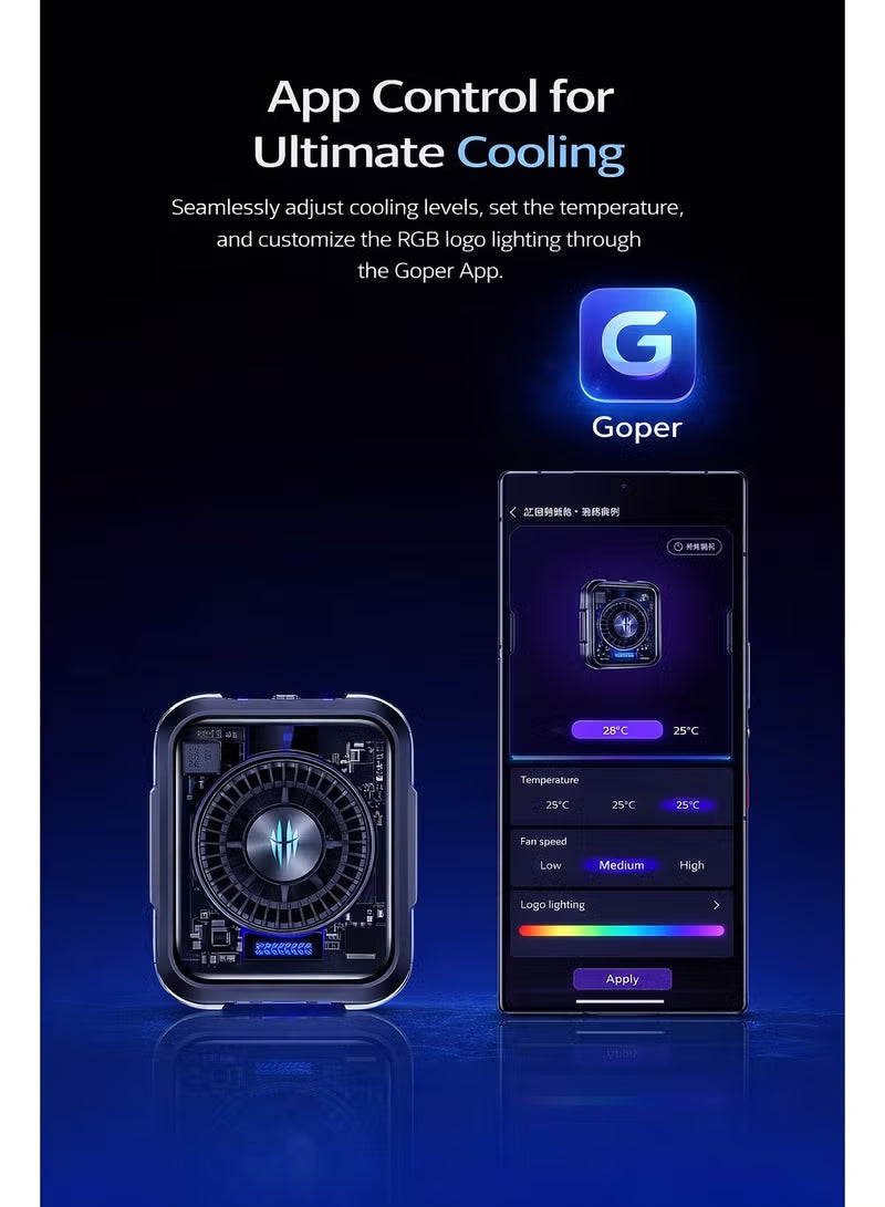 Phone Cooler RedMagic 5 – 30W Magnetic Gaming Fan with Semiconductor Heatsink | Magnetic Mobile Cooler for Android, iPhone, iPad & Tablets – Ideal for Mobile Gaming & Live Streaming