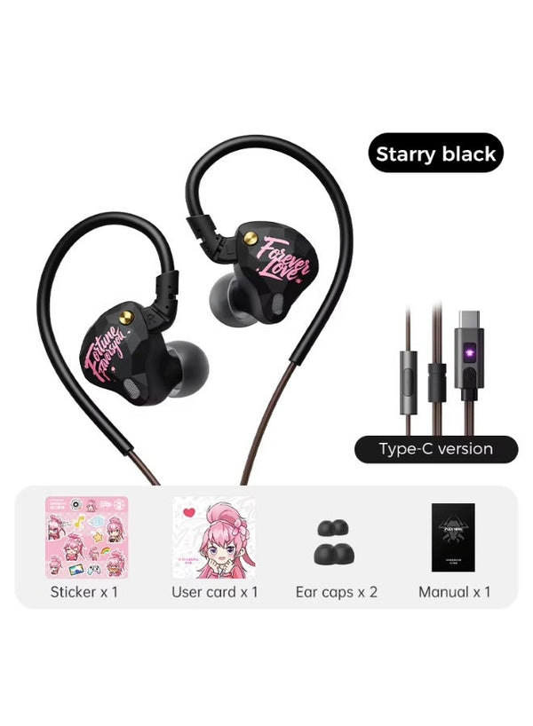 PLEXTONE F1 IEM Type C Gaming Earphones with Digital Sound Card, In Ear Monitor for PUBG Mobile, Call of Duty Mobile and Free Fire, Compatible with iPhone, iPad, RedMagic, Samsung Galaxy and Android Devices
