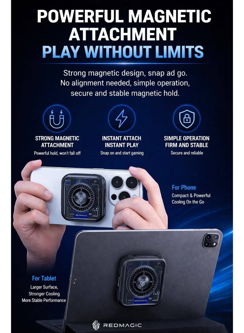 Phone Cooler RedMagic 5 – 30W Magnetic Gaming Fan with Semiconductor Heatsink | Magnetic Mobile Cooler for Android, iPhone, iPad & Tablets – Ideal for Mobile Gaming & Live Streaming