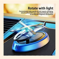 Car Air Freshener Helicopter Solar Energy Rotating Aromatherapy Aviation Al Alloy Diffuser Interior Decoration Accessories Diffuser For Car & Home Car Perfumes - INCLUDES NON SLIP MAT and AIR FRESHENER ESSENTIAL OIL