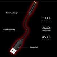 NDND N1 3.5mm to USB-A Audio Adapter Cable with Built-in DAC, Hi-Res 24-bit/96kHz Sound, Noise-Cancelling Audio Transmission, Ultra-Low Latency