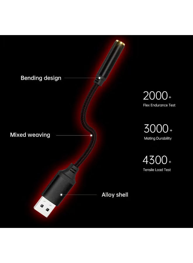NDND N1 3.5mm to USB-A Audio Adapter Cable with Built-in DAC, Hi-Res 24-bit/96kHz Sound, Noise-Cancelling Audio Transmission, Ultra-Low Latency