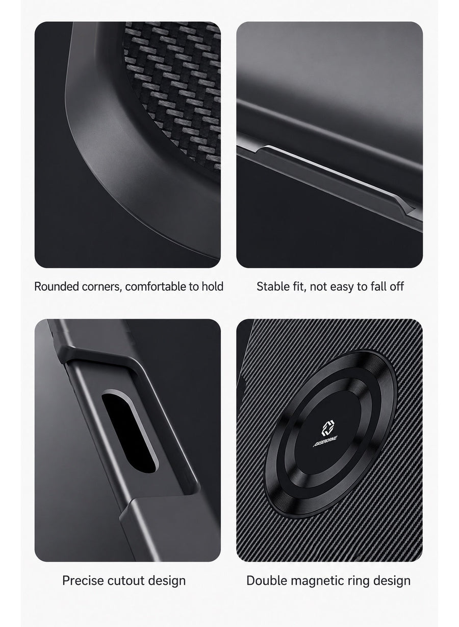 PIVA 2-in-1 Magnetic Gaming Protective Case, Carbon Fiber TPU Cover with Built-In Magnetic Ring, Thermal Conductive Structure, Shock-Resistant Protection, Compatible with Magnetic Coolers – for iPad Pro 11 inch 2018–2022 M2