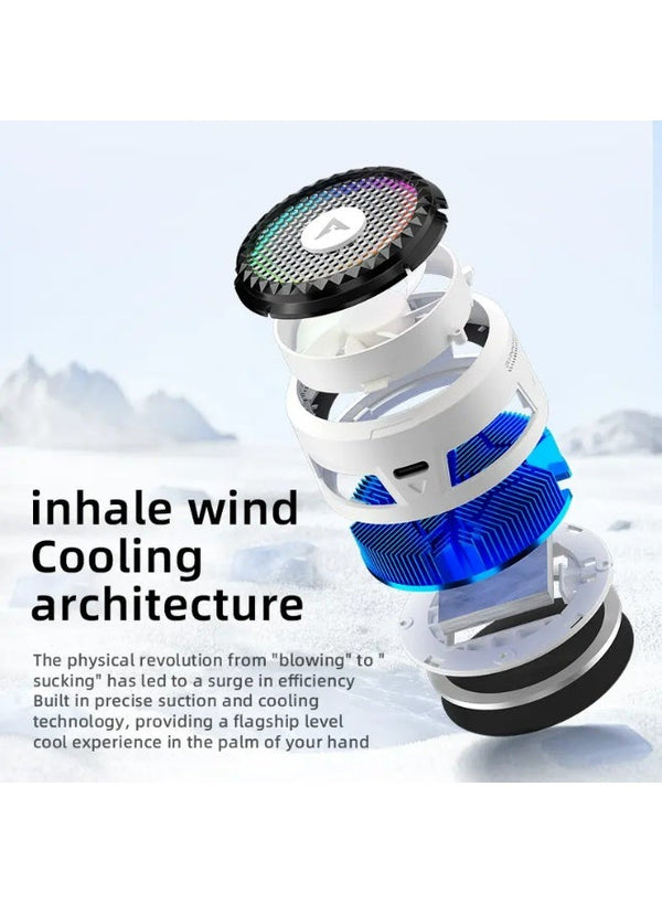 PIVA X30 27W Super Power Magnetic Phone Cooler, Fast Semiconductor Cooling Fan Radiator with RGB Light, Portable Phone Cooling Case Compatible with MagSafe iPhone 15 14 13 Pro Max, Android & PUBG Gaming + 1× P2 Flaregun Sleeves