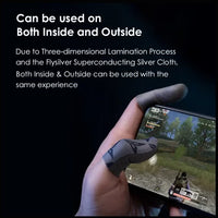 Flydigi Original P1 Silver Cloth Gaming Finger Sleeves, Ultra-Thin 0.3mm, Superconductive FlySilver Fabric, Zero-Lag Touch, Breathable & Sweat-Resistant – Compatible with iPhone, iPad, RedMagic, Samsung – PUBG, COD & FPS Gaming (1 pair - 2 PCS)