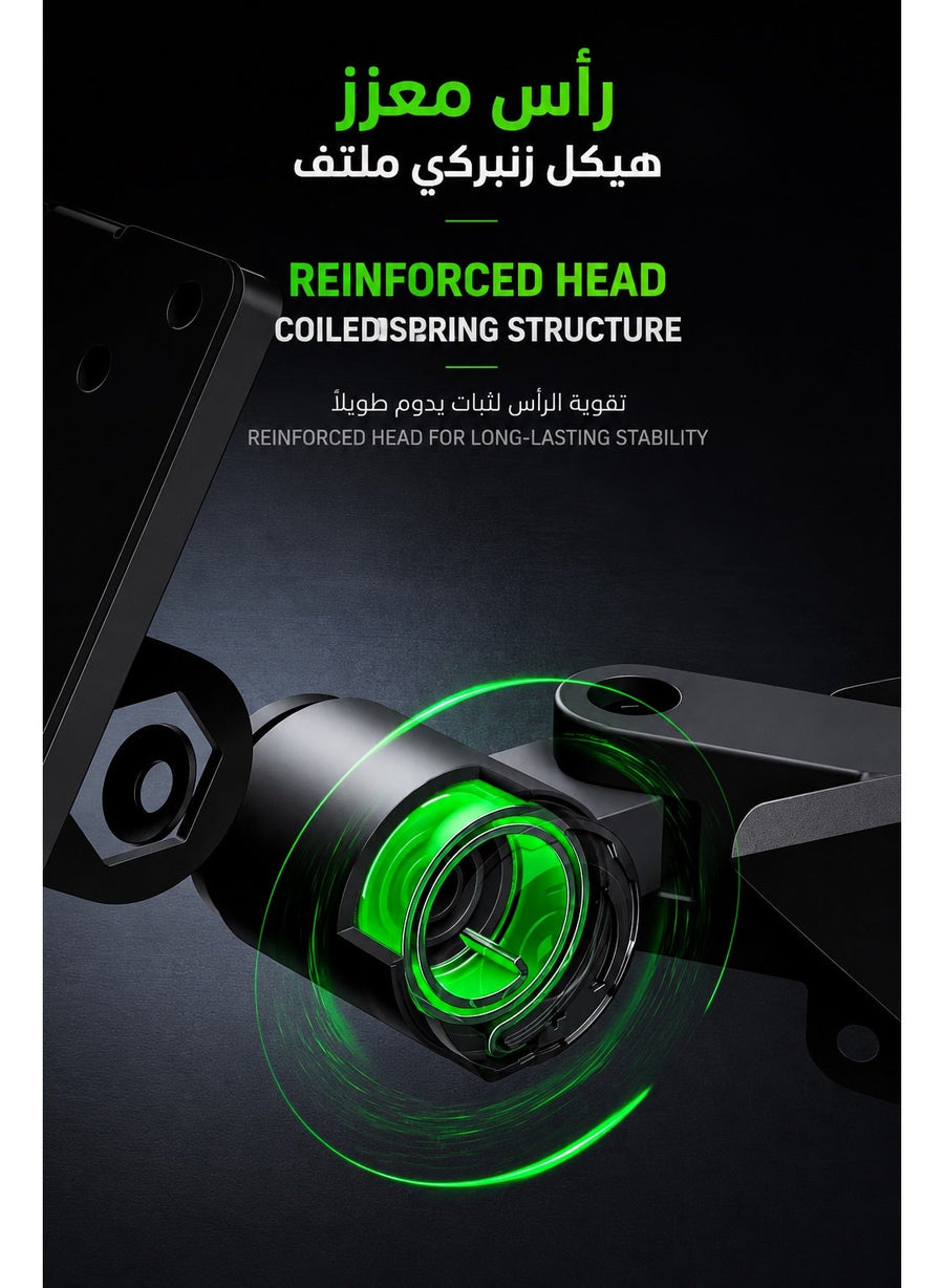 Dual Monitor Stand & Arm Bracket Holder, Heavy Duty RGB Desk Mount for Two 17–38″ Monitors, Supports up to 16kg Each, Full-Motion Tilt, Swivel & 360° Rotation, Infinity Mirror with 20 RGB Lighting Modes, VESA 75×75 / 100×100, Built-In Cable Management