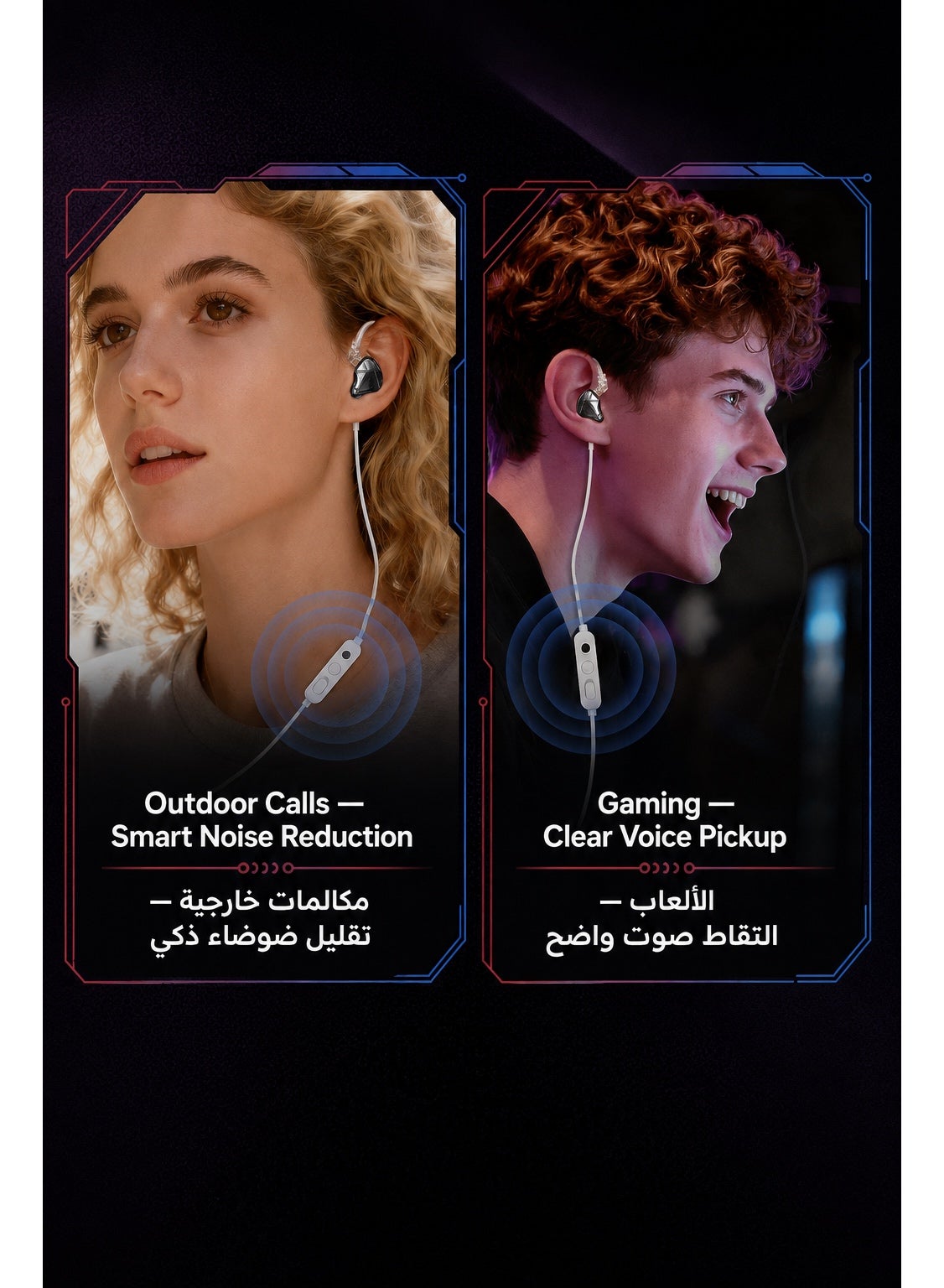 KZ AXAS IEM Gaming Earphones, Wired 3.5mm Headset with Dual Microphone, Low-Late