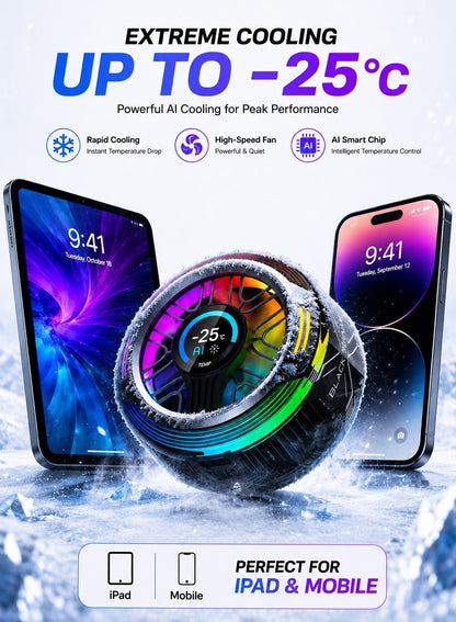 Phone Cooler Black Shark 6 PRO Magnetic Phone/Tablet Cooler – 35W Ultra-Cooling Gaming Fan with 67 W Charger, Graphene Heatsink, Magnetic Mount – Powerful Cooling Fan for Smartphones, Tablets, iPad & Steam Deck (Perfect for PUBG Mobile, COD & More)