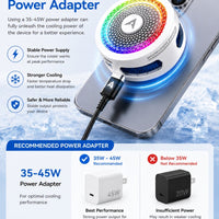 PIVA B3 Phone & iPad Cooler, 25W Magnetic Cooling Fan, Ultra-Quiet Portable Cool