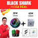 FLAREGUN OFFER — Black Shark 6 Pro Magnetic Cooler + RedMagic 65W GaN5 Fast Charger + Flaregun P4 Sleeves (4-Pack, 2× Black+Green & 2× Black+Red) — For iPhone, Android, RedMagic, iPad