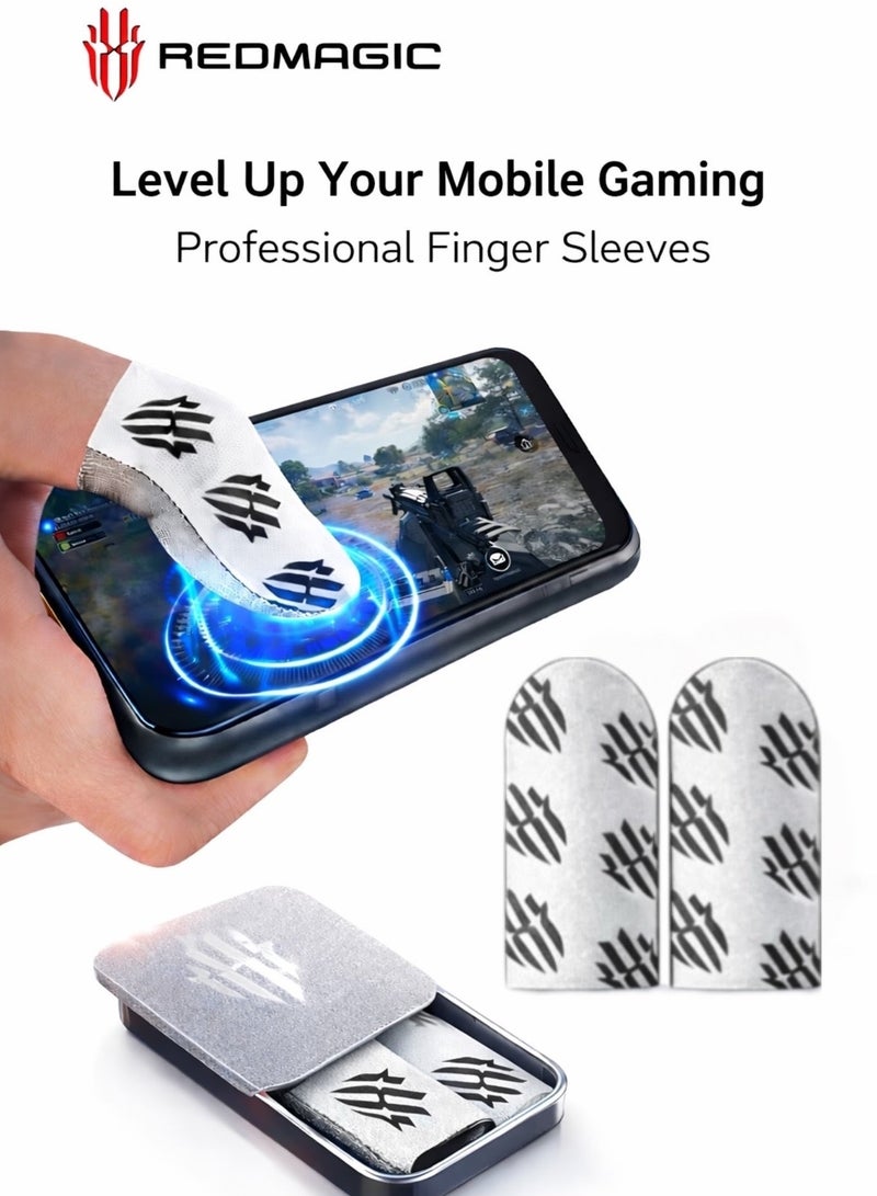 Gaming Finger Sleeves by RedMagic, Sweatproof Gaming Gloves Fingertip Silvercloth – Pro Finger Sleeves for Mobile/iPad Gaming