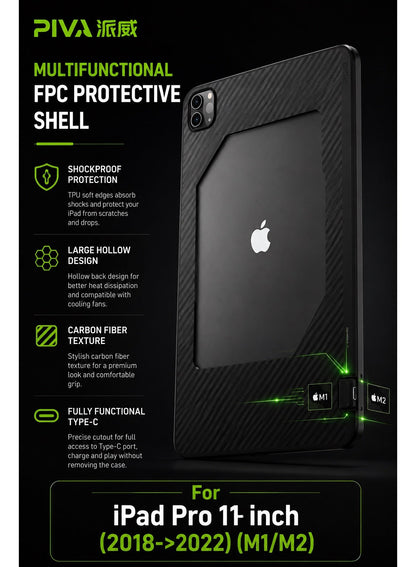PIVA ‏ Gaming 2-in-1 iPad Protective Case with FPC Tail Plug, PD 100W Fast Charg