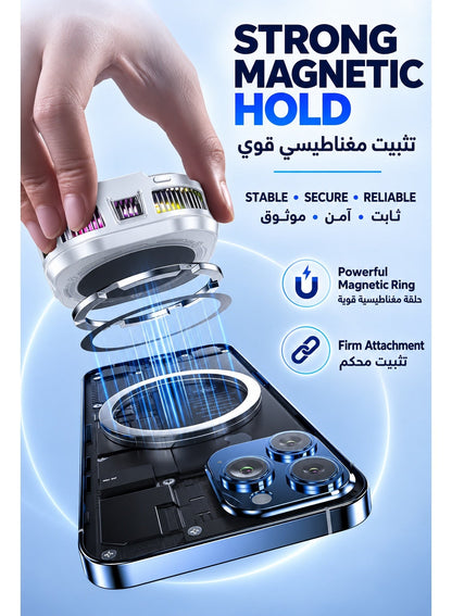 Ice Phone Cooler TH19 Pro AI, Magnetic Ice Cooling Fan with Smart Temperature Control, 5 Cooling Modes, 100-Level Precision Adjustment, Digital Display, RGB Lighting, Strong Magnetic Hold & Clip for iPhone Android Gaming