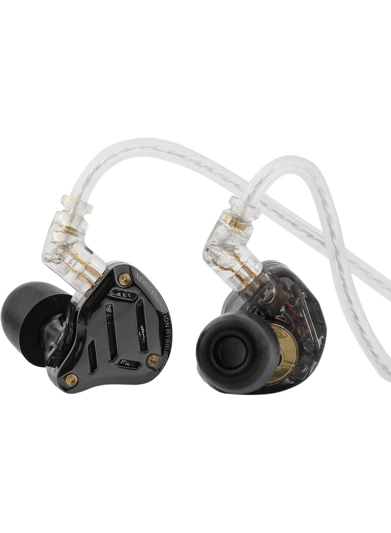 KZ ZS10 PRO 2 IEM In Ear Monitor, 1DD+4BA Hybrid Wired 3.5mm Earphone Earbuds with 4-Level Tuning Switch, 3-Way Crossover, Silver-Plated Cable for Musicians, Audiophiles & Gamers (With Mic)