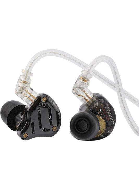 KZ ZS10 PRO 2 IEM In Ear Monitor, 1DD+4BA Hybrid Wired 3.5mm Earphone Earbuds with 4-Level Tuning Switch, 3-Way Crossover, Silver-Plated Cable for Musicians, Audiophiles & Gamers (With Mic)