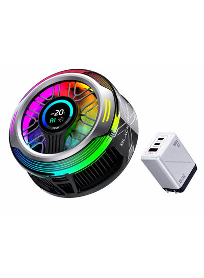 Phone Cooler Black Shark 6 PRO Magnetic Phone/Tablet Cooler – 35W Ultra-Cooling Gaming Fan with 67 W Charger, Graphene Heatsink, Magnetic Mount – Powerful Cooling Fan for Smartphones, Tablets, iPad & Steam Deck (Perfect for PUBG Mobile, COD & More)