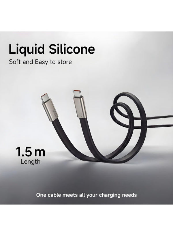 كبل حامل هاتف Basemo بقوة 240W من نوع USB-C و Type-C مع شحن سريع PD وحقيبة كبل شحن متعدد الأجهزة مع محول قابس مدمج وحامل هاتف مدمج ونقل بيانات عالي السرعة وتصميم محفوف بالخيوط متين - متوافق مع Xiaomi و Samsung و iPhone و iPad و MacBook