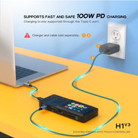 Mirabox H1 8 in 1 Smart Docking Station with Built-in Touch Display Screen, Mult