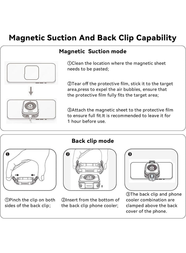 Phone Cooler RedMagic 5 Pro Magnetic Phone/Tablet Cooler – 36W Ultra-Cooling Gaming Fan with Graphene Heatsink, Magnetic Mount & Clip – Cooling Fan For Smartphones, Tablets, iPad & Steam Deck (Perfect for PUBG Mobile, COD & More), Silver Black