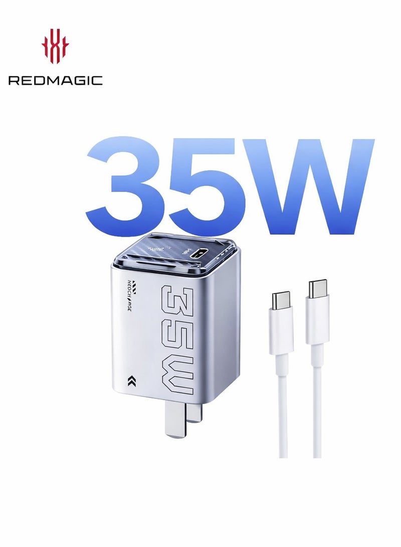 RedMagic 35W Mini Fast Charger – Compact USB-C Power Adapter for Phones, Tablets & Gaming Devices- with cable - (US Version)