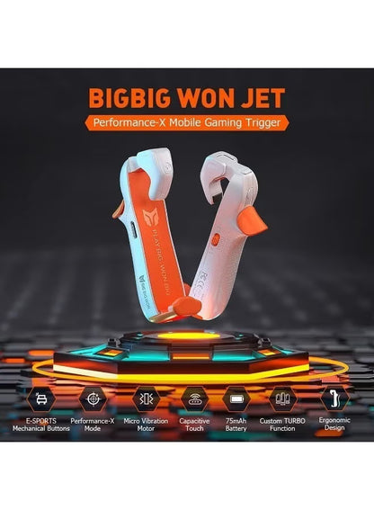 BIGBIG WON شفتات ألعاب موبايل ليزر تلقائية، إطلاق نار سريع جداً، بطارية 75mAh طويلة الأمد، وضع انفجار عالي التكرار، أزرار من الفولاذ المقسى، متوافق مع iPhone/Android، ملحق PUBG Battlefield - قطعة واحدة فقط