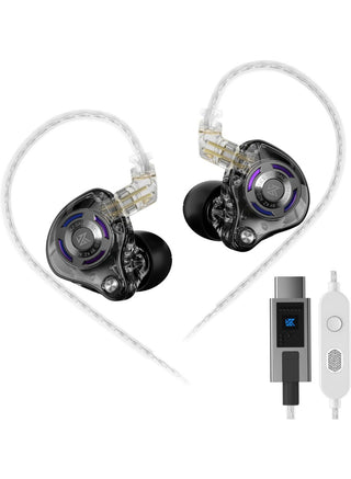 KZ Gale IEM Type-C Gaming with Built-in DSP Sound Card & Mic, Compatible with RedMagic, iPhone, iPad, Samsung, PC Laptops, Zero-Latency In-Ear Gaming Headphones for PUBG Mobile, Free Fire, Valorant, & CS2 (with Mic)