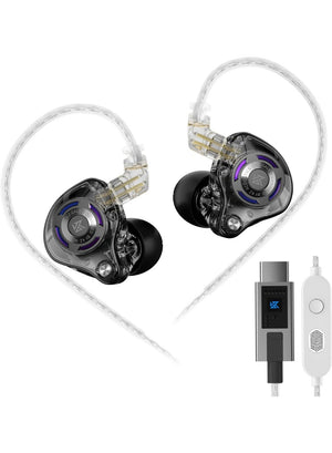 KZ Gale IEM Type-C Gaming with Built-in DSP Sound Card & Mic, Compatible with RedMagic, iPhone, iPad, Samsung, PC Laptops, Zero-Latency In-Ear Gaming Headphones for PUBG Mobile, Free Fire, Valorant, & CS2 (with Mic)