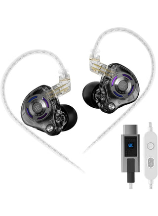 KZ Gale IEM Type-C Gaming with Built-in DSP Sound Card & Mic, Compatible with RedMagic, iPhone, iPad, Samsung, PC Laptops, Zero-Latency In-Ear Gaming Headphones for PUBG Mobile, Free Fire, Valorant, & CS2 (with Mic)