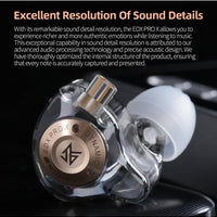 KZ EDX Pro X IEM in Ear Earphone, Single Dynamic Driver HiFi in-Ear Monitor with Ergonomic Shape, Wired Gaming Earbud, Detachable Cable for Audiophile (With Mic)
