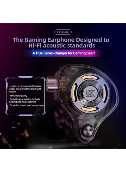 KZ Gale IEM Type-C Gaming with Built-in DSP Sound Card & Mic, Compatible with Re