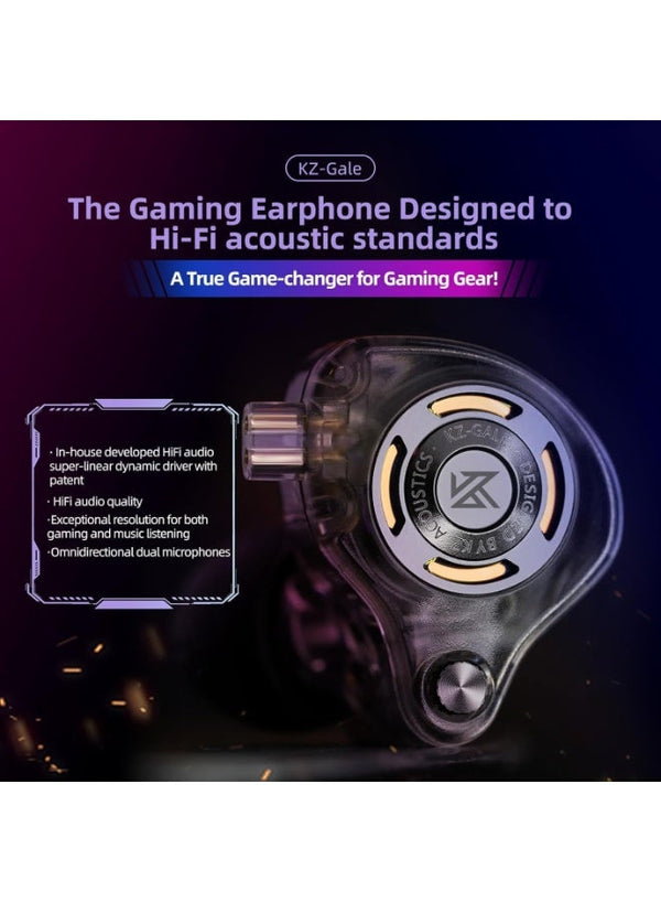 KZ Gale IEM نوع Type-C ألعاب مع بطاقة صوت DSP مدمجة وميكروفون، متوافق مع RedMagic و iPhone و iPad و Samsung و أجهزة الكمبيوتر المحمولة، سماعات رأس ألعاب داخل الأذن بدون كمون – لـ PUBG Mobile و Free Fire و Valorant و CS2 (مع ميكروفون)