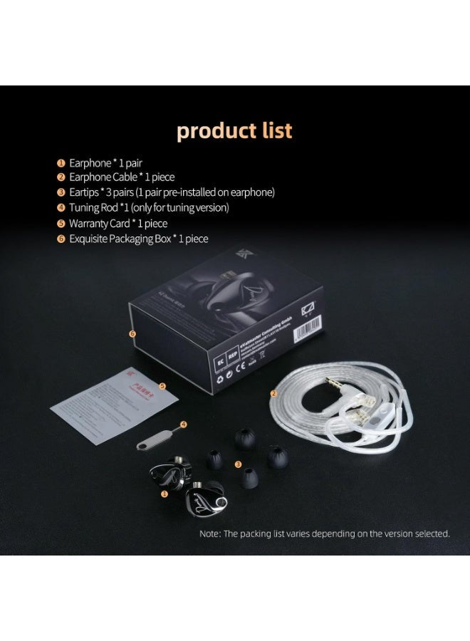 KZ Duonic IEM Bass Improved Version with Tuning Switches, wired 3.5mm Hybrid HiFi In-Ear Earphones with Dual 6mm Microphones, Three-Magnetic Planar Driver and 8mm Super-Linear Dynamic Driver, Customizable Bass and Mid-High Frequencies, Wide Soundstage and