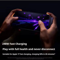 Basemo Phone Stand and Charger – 240W Ultra Fast Charging Type-C to Type-C Cable with Integrated Phone Stand, 2-in-1 Sideways Charger Braided PD Cable for iPhone, Redmagic, Samsung, Android, Tablets, Laptops & USB-C Devices
