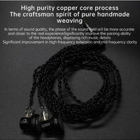 D 10-2 Hi-Fi Oxygen-Free Copper Audio Cable, 3.5mm Plug, 2-Pin Detachable Earphone Upgrade Cable for IEM Monitor Headphones, Compatible with KZ, CCA, TRN, QKZ, CVJ
