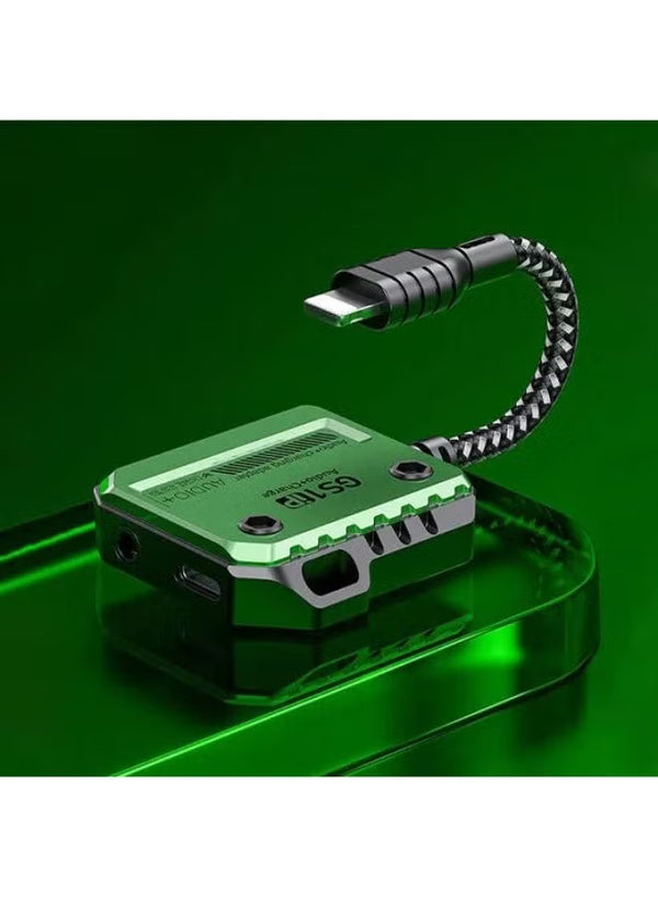 Plextone GS1 محول Lightning بدون أسلاك، منفذ سماعة رأس 3.5mm AUX مع شحن سريع 30W، صوت عالي الدقة، بدون تأخير، يدعم الميكروفون، محول معتمد MFI متوافق – متوافق مع iPhone 8 و X و 11 و 12 و 13 و 14 Pro Max