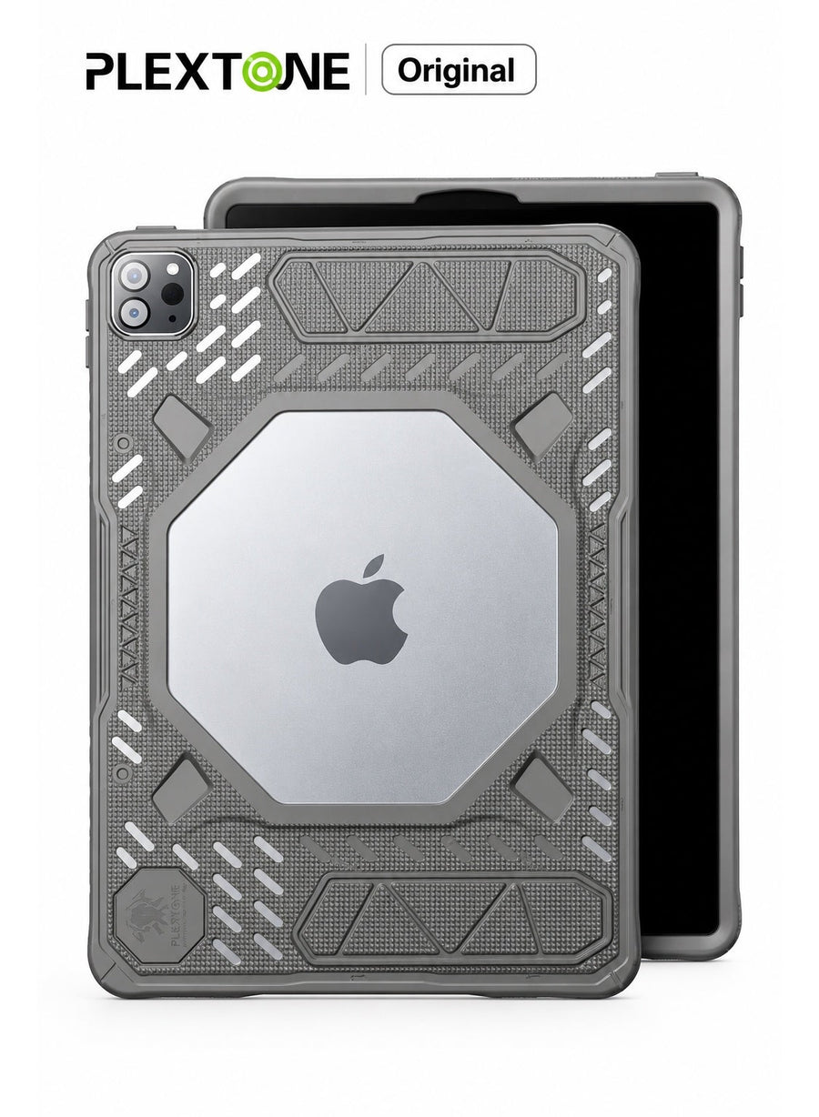 PLEXTONE GP60 Mark III Gaming Case for iPad Pro 11 Inch (2024–2025 M4/M5), Rugged Shockproof Tablet Case, Silicone Protective Cover with Cooling Fan Hole, Heat Dissipation Design, Anti-Slip Ergonomic Grip, Heavy Duty Drop Protection for Gaming & Work