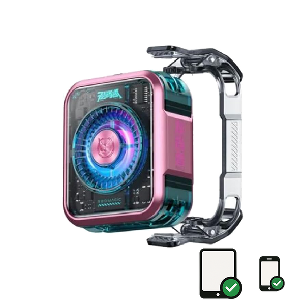 Pink RedMagic 5 Pro Magnetic Phone Cooler – Special Edition, 36W RGB Radiator Fan with Clip, Semiconductor Graphene Heatsink for Gaming, Streaming, iPhone, Android, iPad