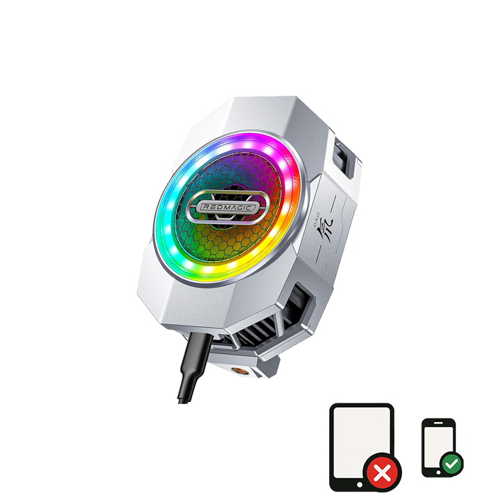 مبرد الهاتف المحمول RedMagic 6 للألعاب، بقدرة 30 وات مع مشبك RGB LED قابل للسحب