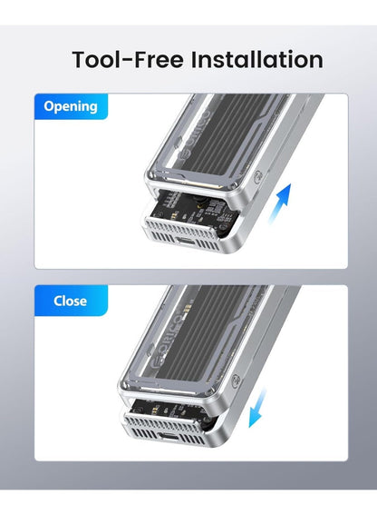 Orico ORICO 40Gbps USB4 M.2 NVMe SSD Enclosure, Active Cooling Fan, Tool-Free Al