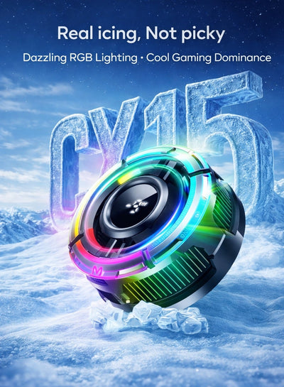 CX15 Ai Magnetic Smartphone Cooler, 15W Fast Cooling Semiconductor Radiator Fan for Gaming, Live Streaming & Vlogging – Ultra Quiet Heat Dissipation for iPhone 12/13/14/15 Series, Android Phones & iPad Tablets
