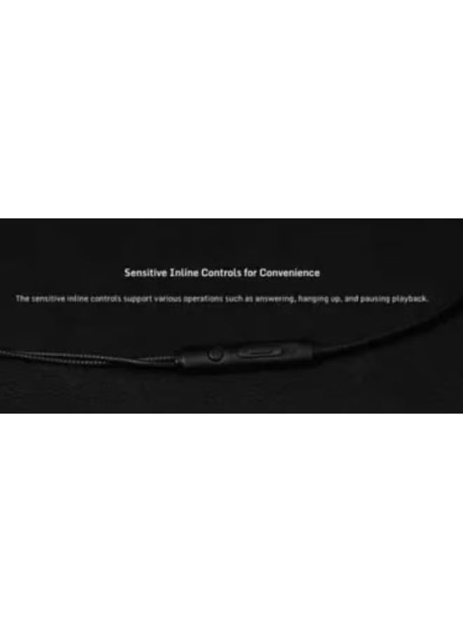 Nubia RedMagic Gaming Earphones, with In-Line Mic, Black with Green LED Accent, Wired
